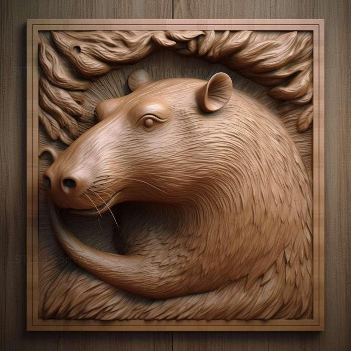 Nature and animals (Capybara 4, NATURE_6036) 3D models for cnc